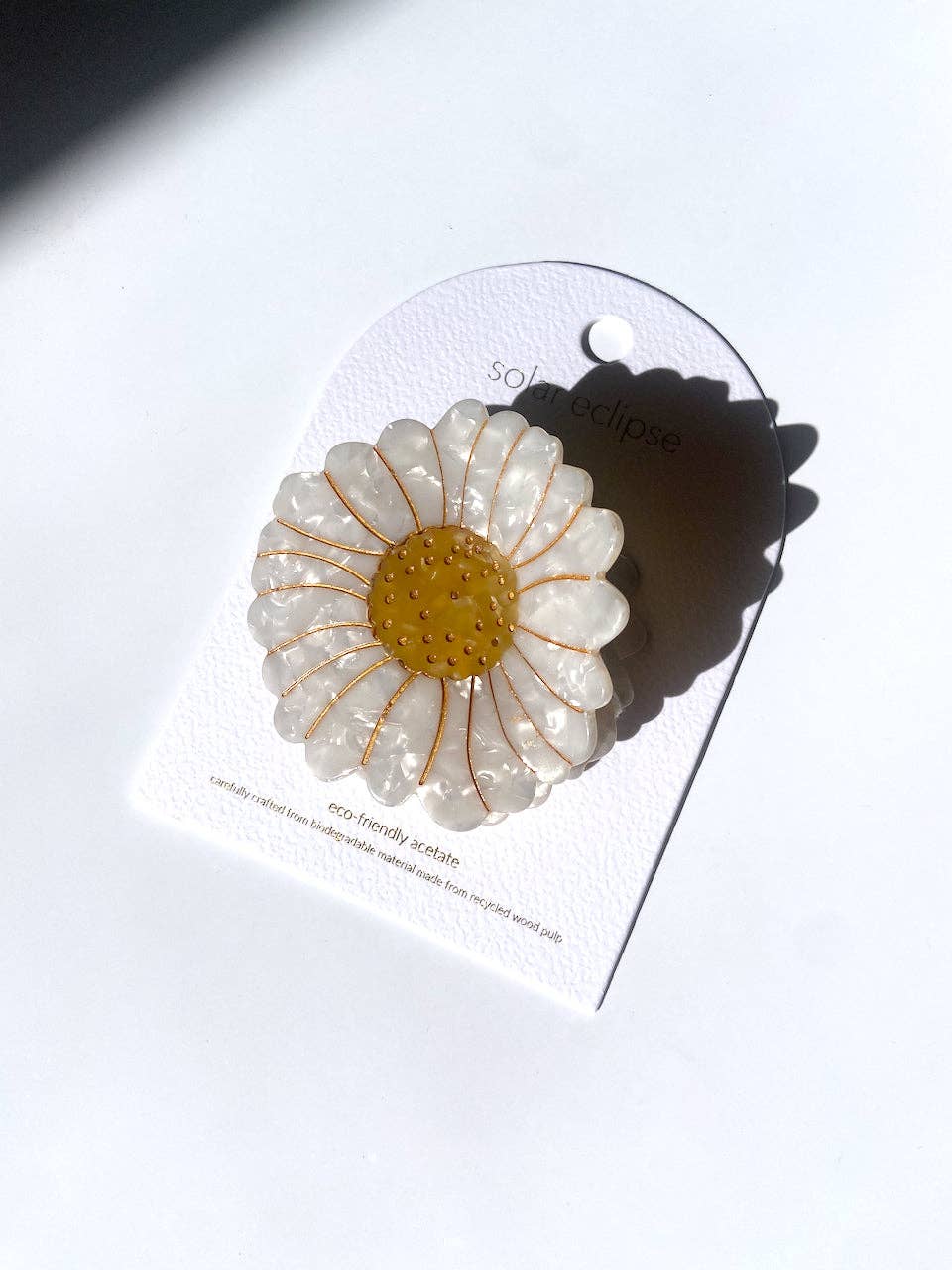 Hand-painted Daisy Flower Claw Hair Clip April Birth Flower