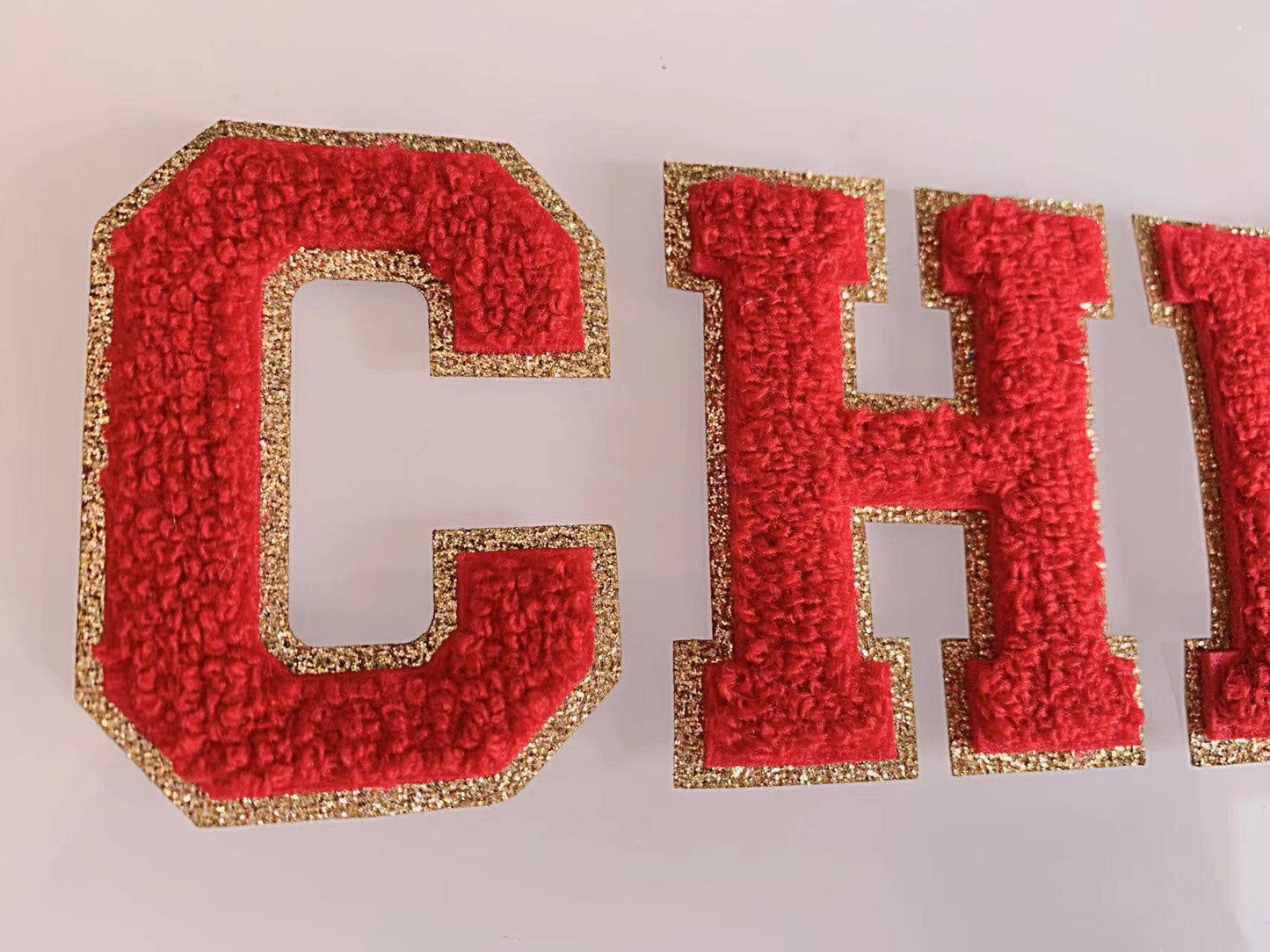 3 inch Iron on letters, Red, Chenille Letters, varsity: A