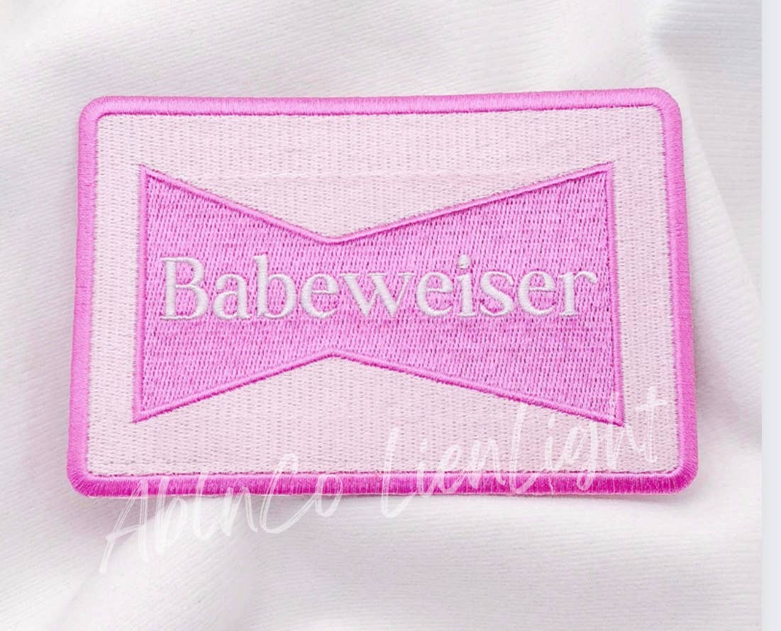 Babeweiser beer preppy pink patch trucker hat iron on patch