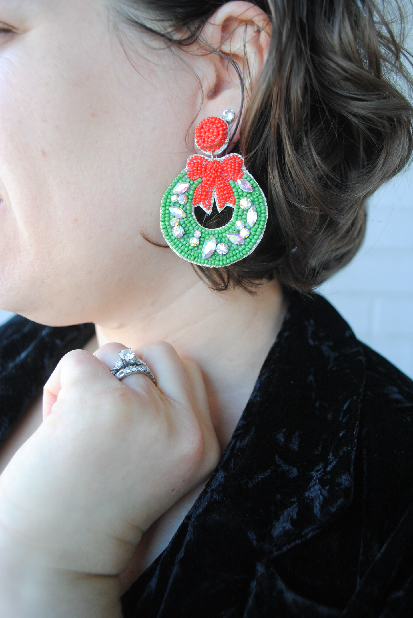 Wreath Beaded Earrings