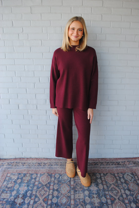 Brave and Loyal Burgundy Sweater Pants