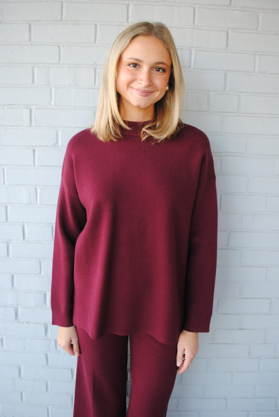 Brave and Loyal Burgandy Sweater