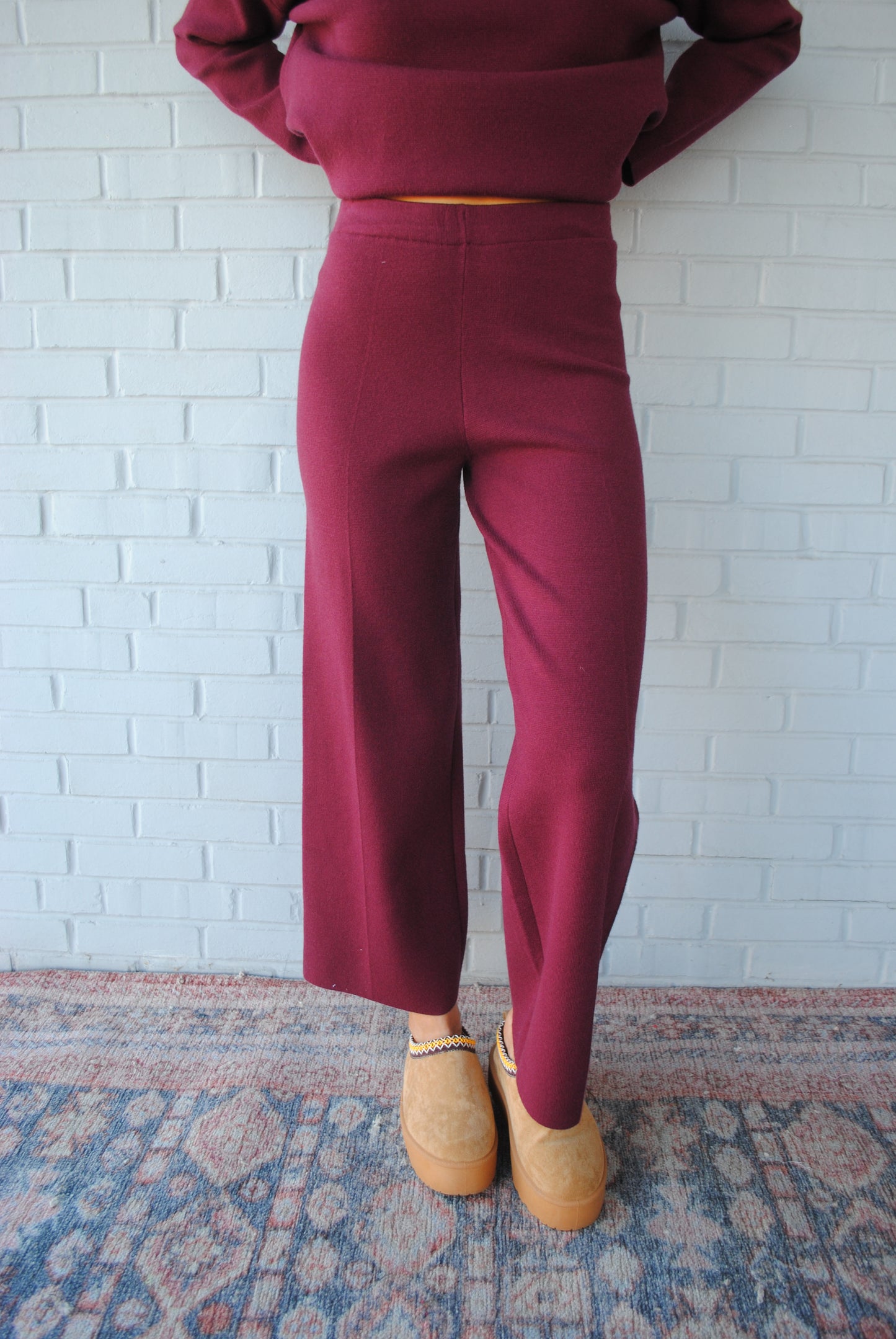 Brave and Loyal Burgundy Sweater Pants