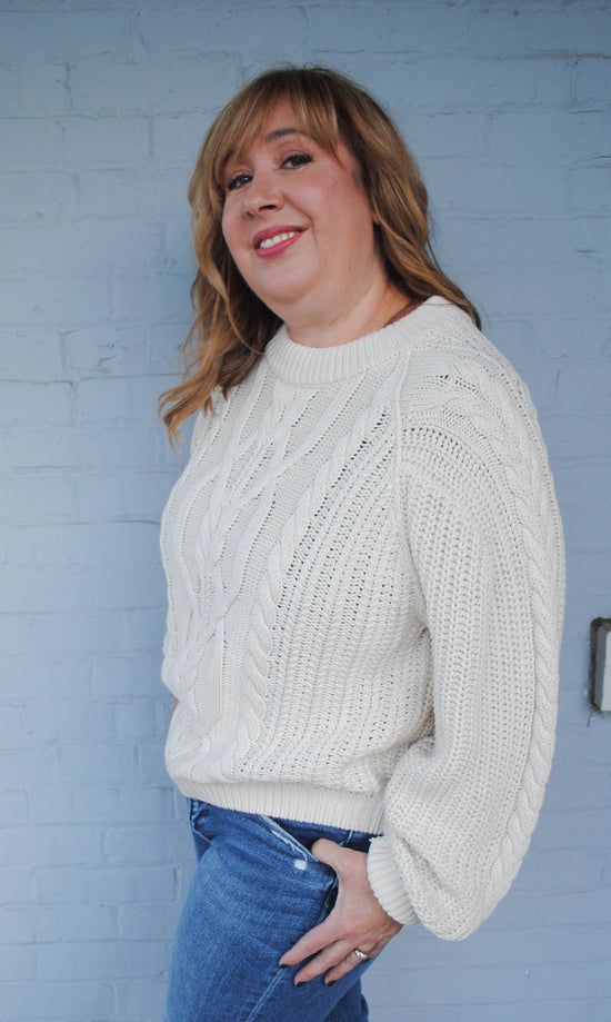 Frankie Cable Sweater Ivory