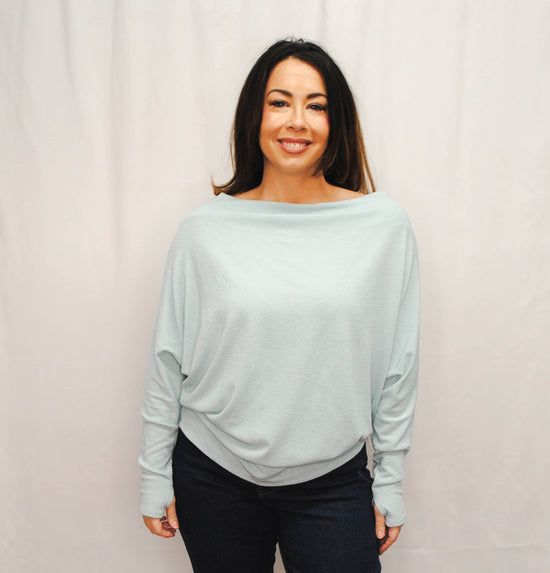 Fearless Off the Shoulder Sweater Mint