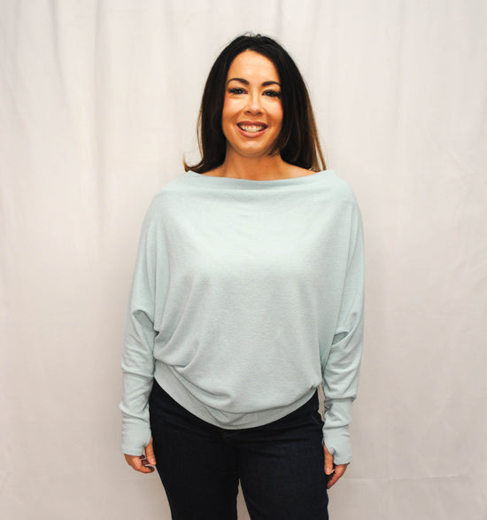 Fearless Off the Shoulder Sweater Mint