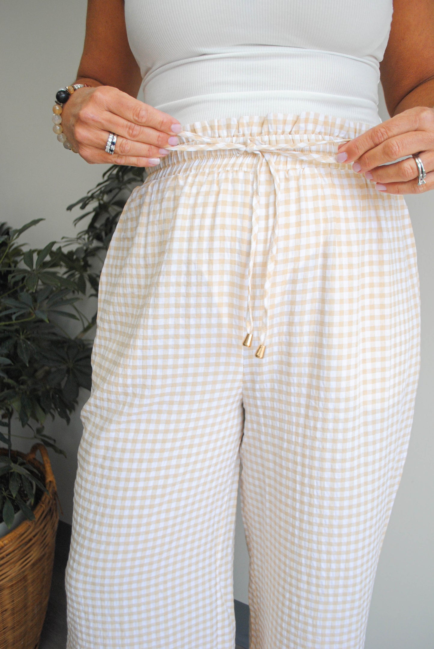 Sunshine In Check Pant Sand