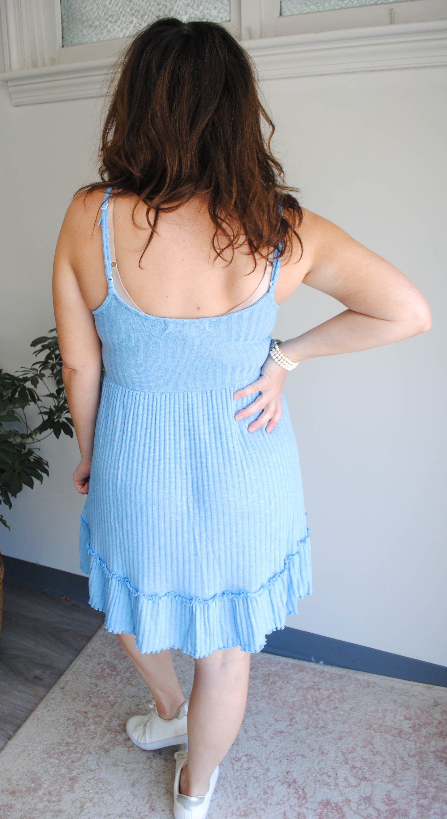 French Blue Knit Dress