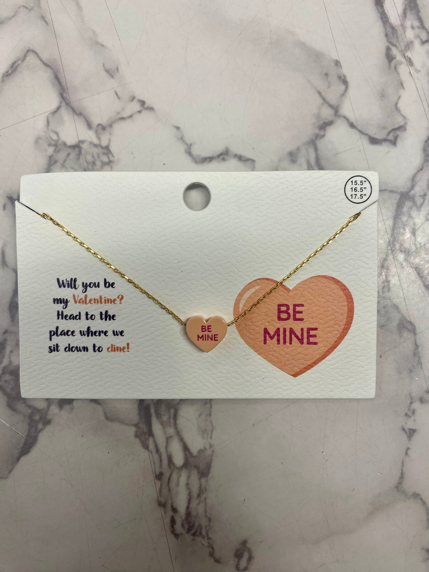 Be Mine Peach Heart Necklace