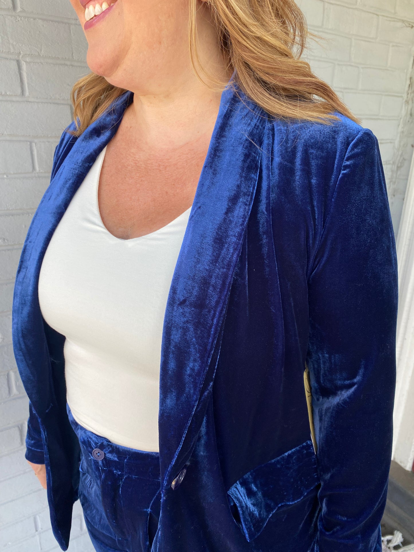 Deep Oceans Velvet Blazer