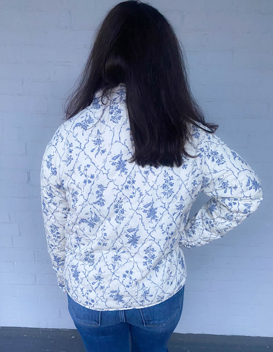 Blue Bows Charming Quilted Jacket