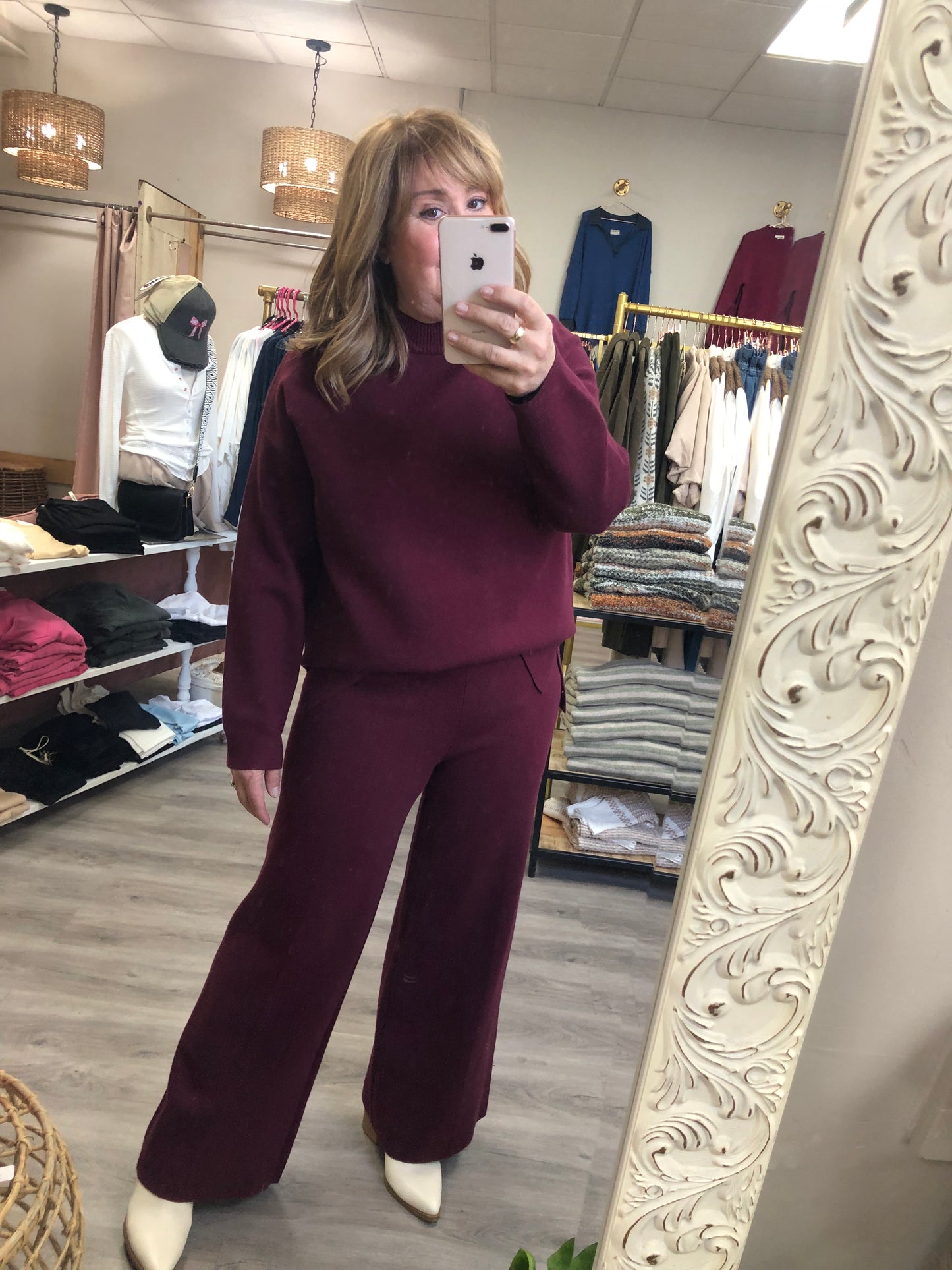 Brave and Loyal Burgundy Sweater Pants