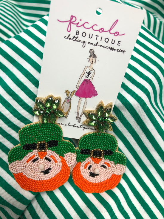 Leprechaun Beaded Earrings