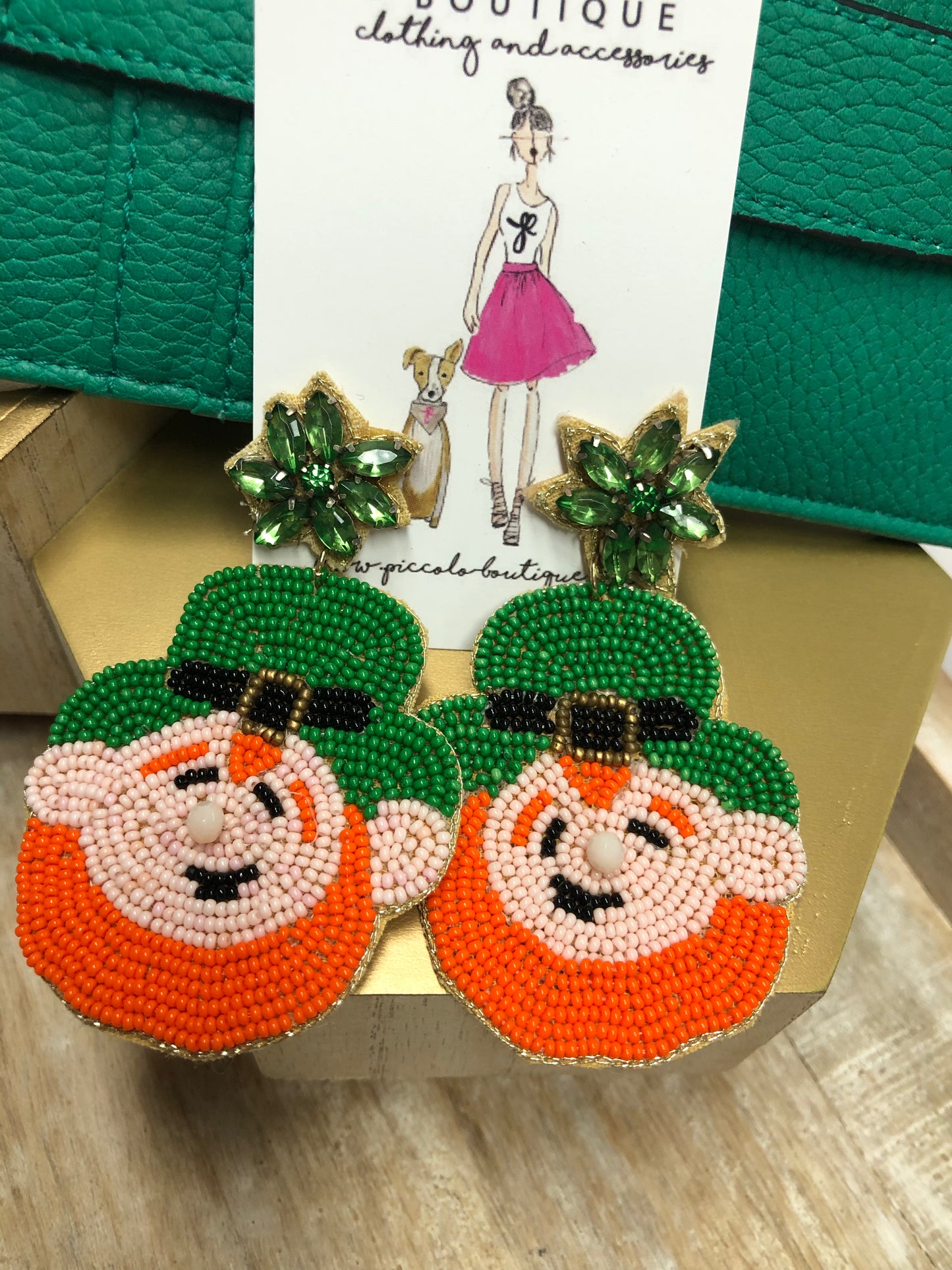 Leprechaun Beaded Earrings