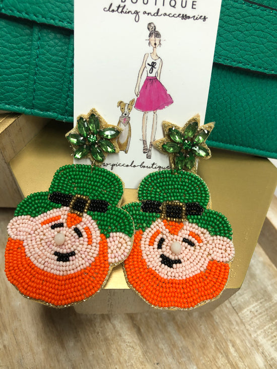 Leprechaun Beaded Earrings